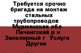 Требуется срочно бригада на монтаж стальных трубопроводов  - Мурманская обл., Печенгский р-н, Заполярный г. Услуги » Другие   